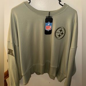 Steelers Pro Standard Women's Neutral Pullover Sweatshirt - Light Green